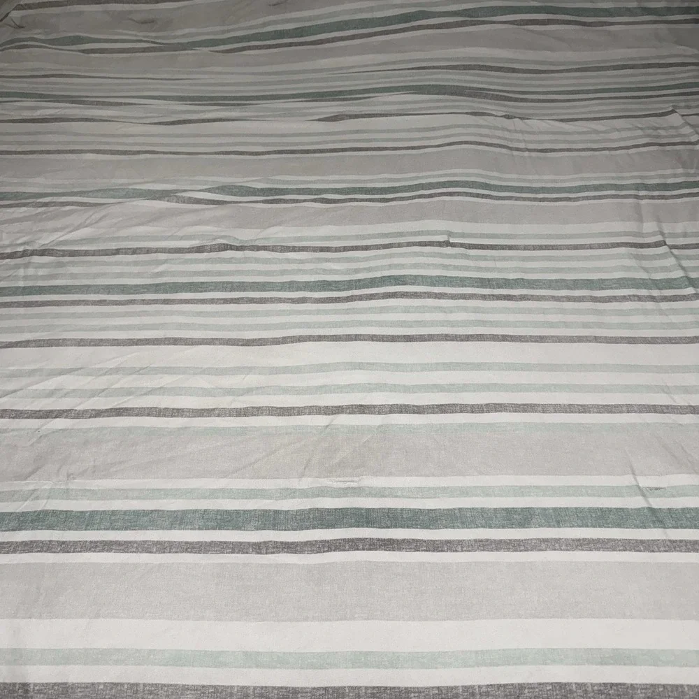 Sunham Home Fashions Striped Comforter King 104x90 Gray Aqua White